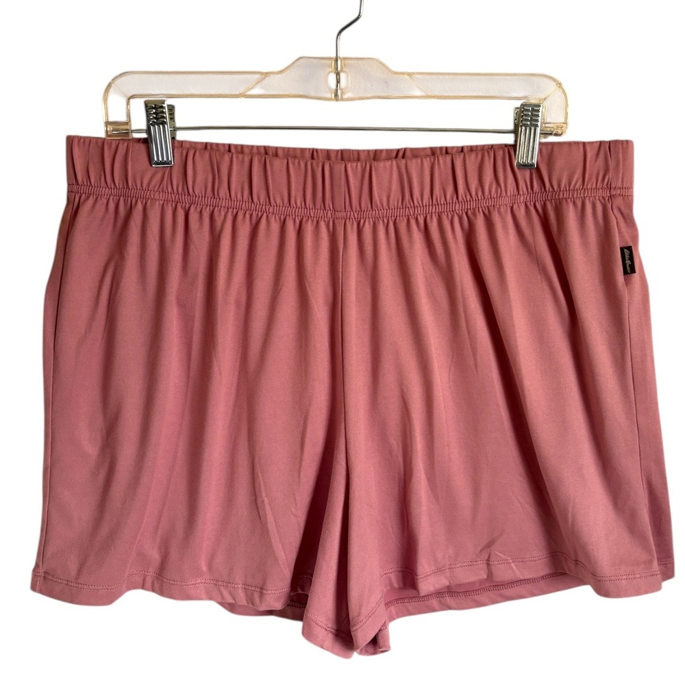 Eddie Bauer Pink 3 piece Pajama Set Plaid Tank Top Pants Shorts XL Lounge Soft - Picture 4 of 11